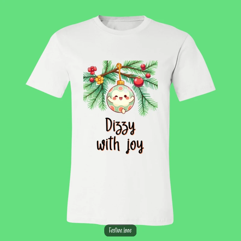 Funny Ornament Spin T-Shirt - Festive Christmas Character Tee for Holiday Fun