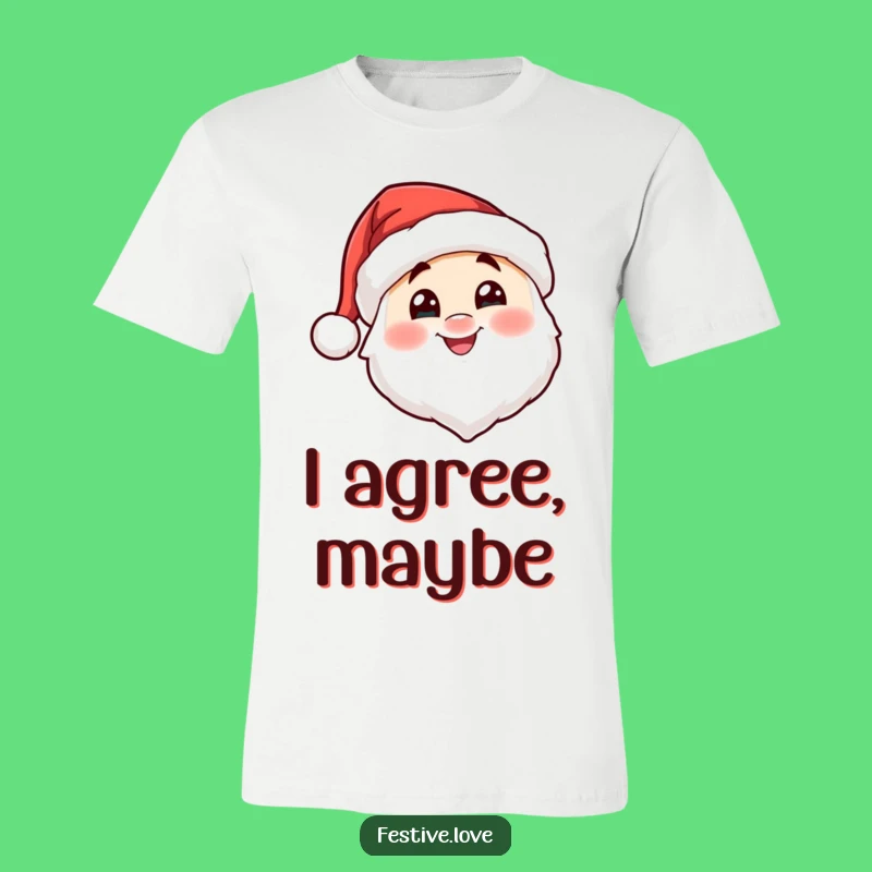 Funny Santa Hat Nod T-Shirt: Wearable Joy and Cheerful Christmas Vibes