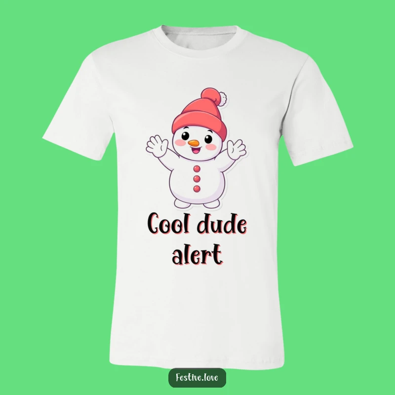 Funny Smiling Snowman T-Shirt: Enthusiastic Winter Greeting