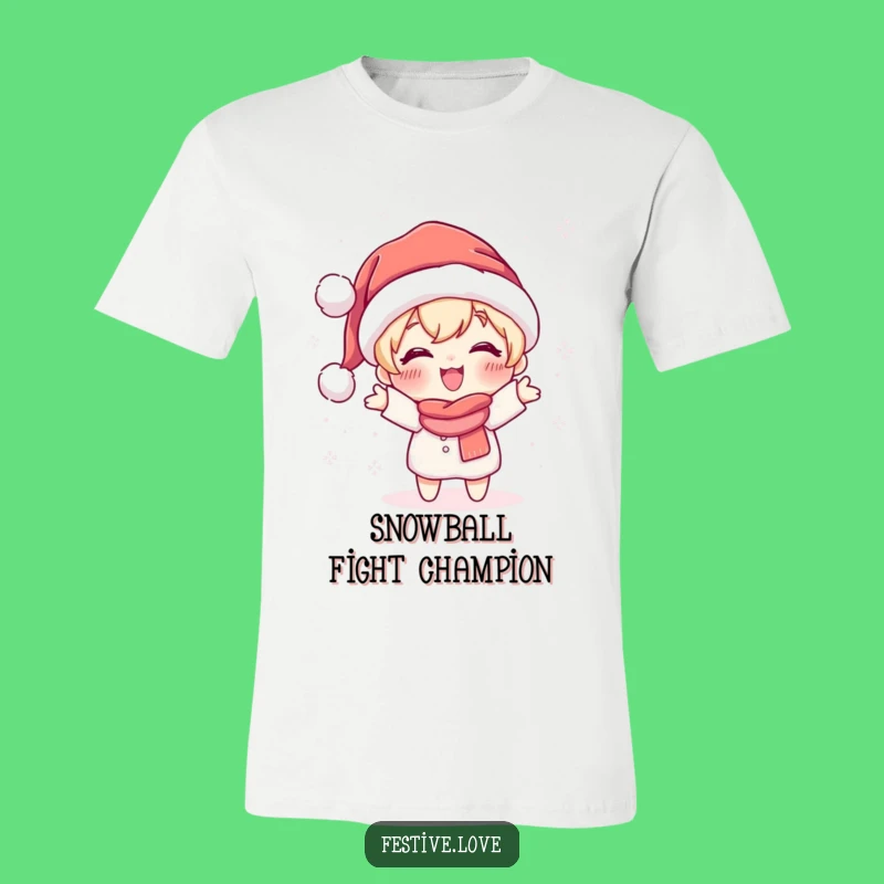 Funny Snow Thrower T-Shirt: Cute Santa Character Tee for Winter Joy