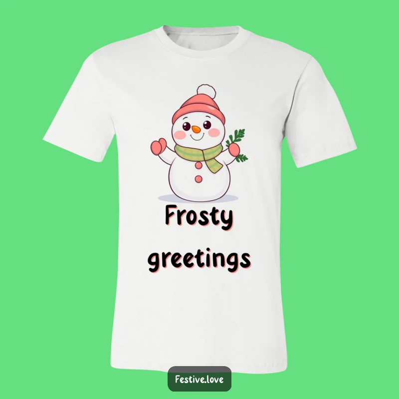 Funny Snowman Wave T-Shirt: Wear Your Winter Happiness Proudly