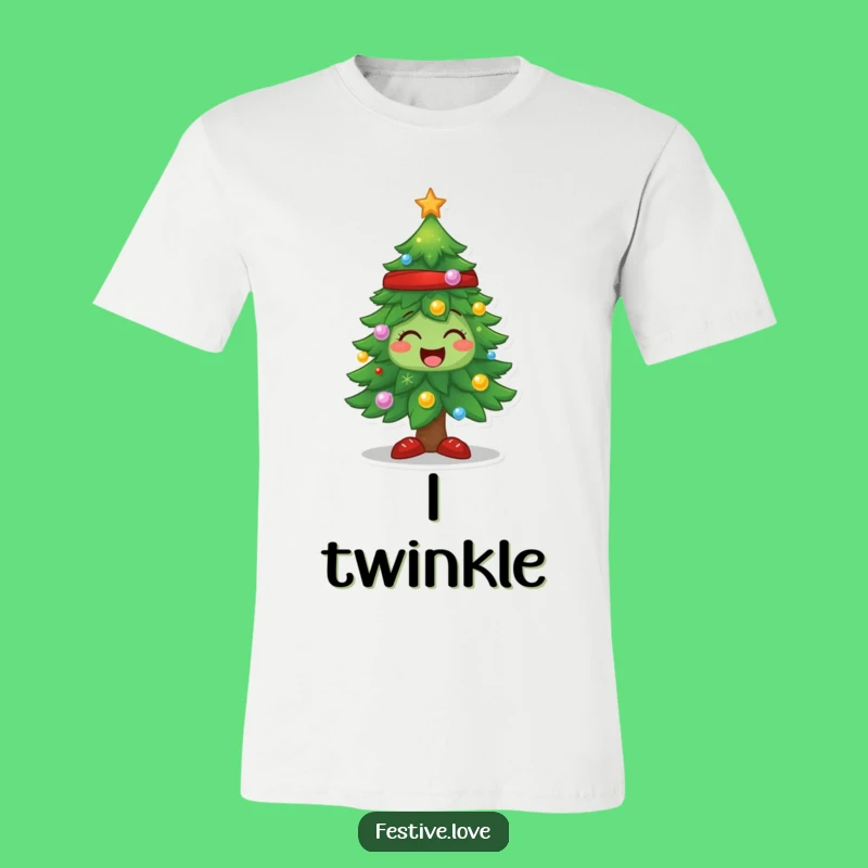 Funny Sparkling Tree T-Shirt - Wear Your Holiday Joy with Festive Flair