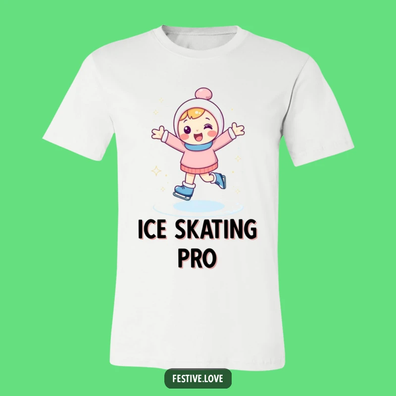 Funny Ice Skating T-Shirt: Joyful Character Winter Fun Tee