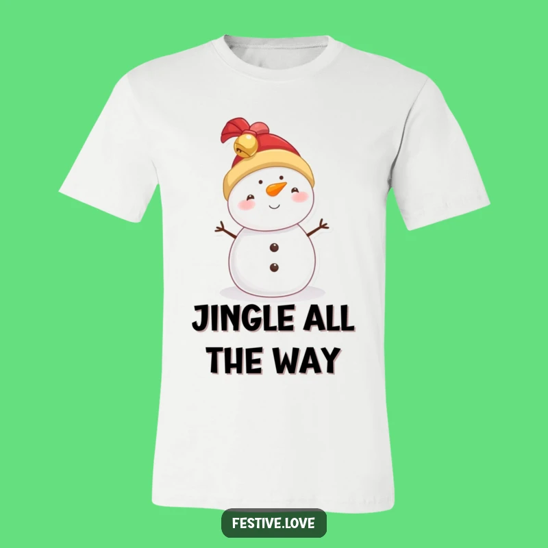 Funny Snowman Jingle Bell Hat T-Shirt - Wearable Holiday Humor Festive Tee