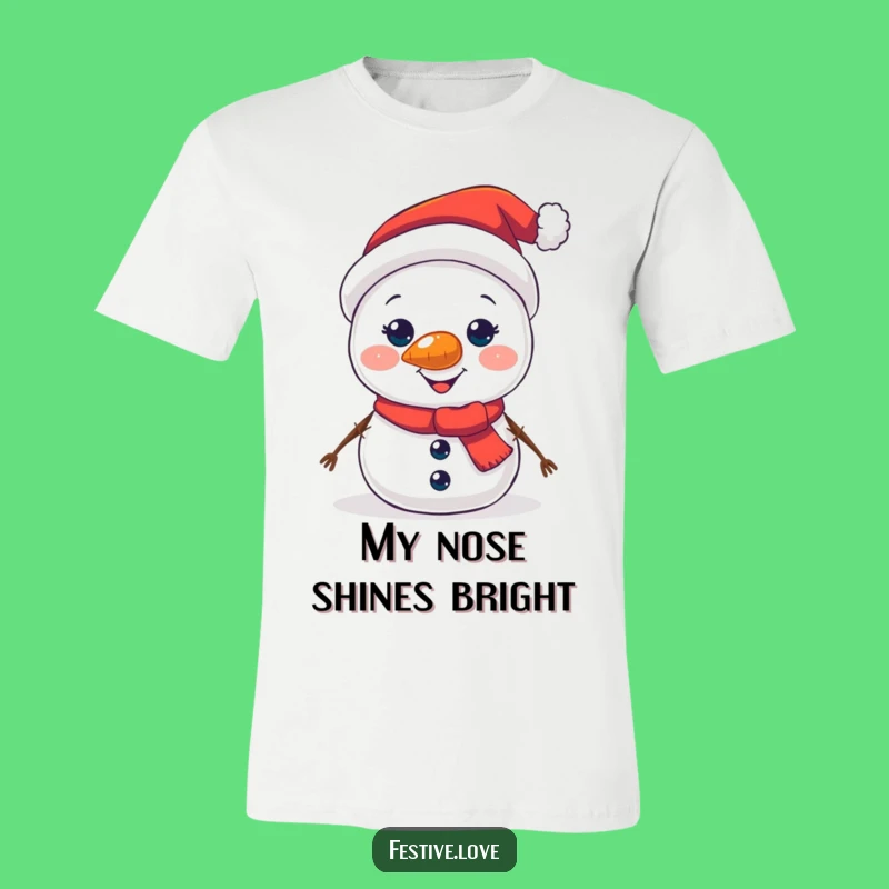 Funny Snowman Glow T-Shirt - Light Up Your Holiday Style!