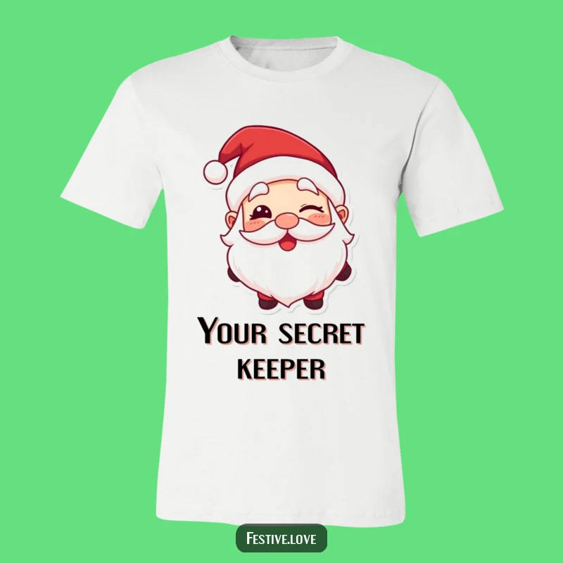 Funny Santa Wink T-Shirt: Wearable Holiday Mischief and Jolly Character Fun
