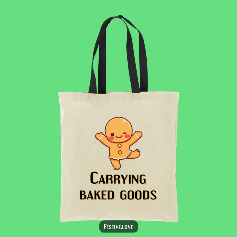 Funny Gingerbread Dance Tote Bag: Carry Your Treats with Joy