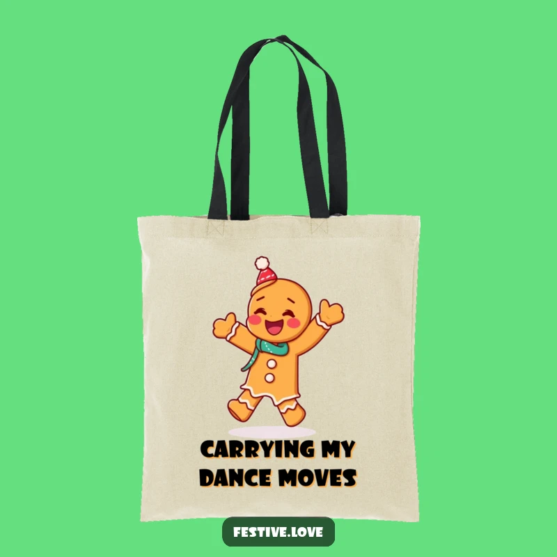 Funny Gingerbread Tote Bag: Dancing Man Design, Practical and Cheerful Funny Gift