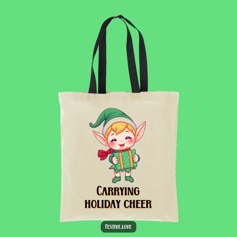 Funny Elf Tote Bag: Festive Gift Carrier, Practical and Cheerful Funny Gift
