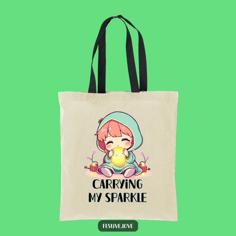Funny Festive Lights Tote Bag: Carry Sparkle with this Glowing Gift!