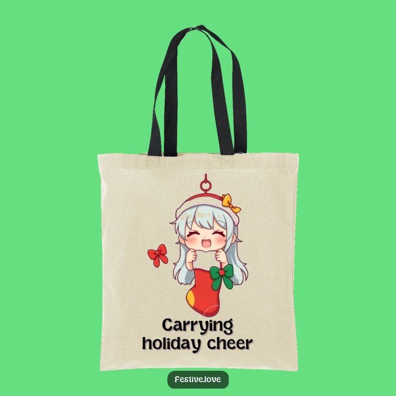 Funny Festive Stocking Tote Bag: Carry Holiday Magic