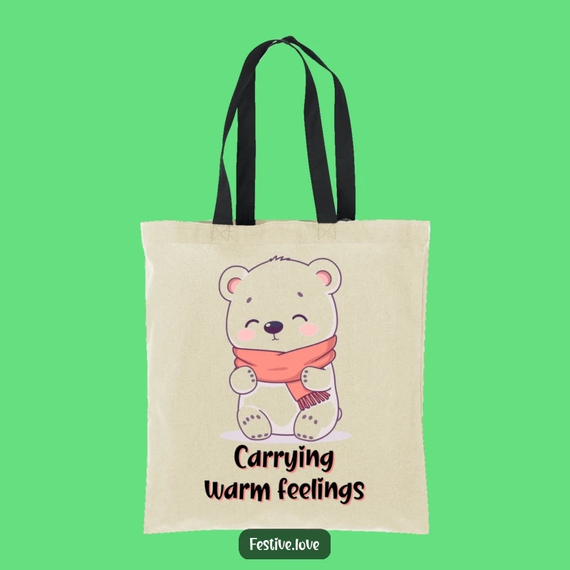 Funny Kawaii Bear Tote Bag - Cozy Hug Gift for Carrying Essentials