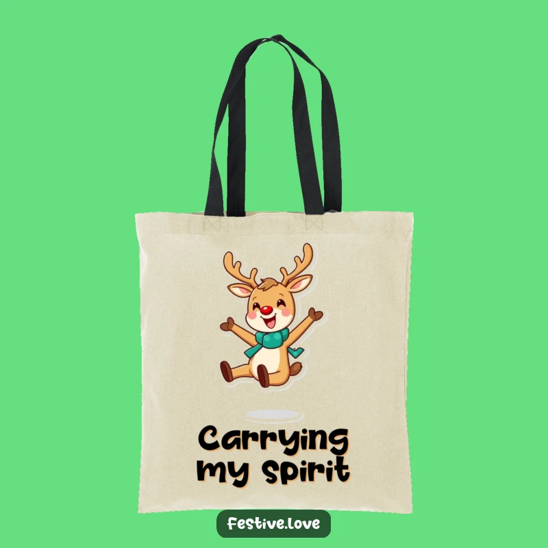 Funny Reindeer Leap Tote Bag: Carry Your Joyful Spirit and Holiday Essentials