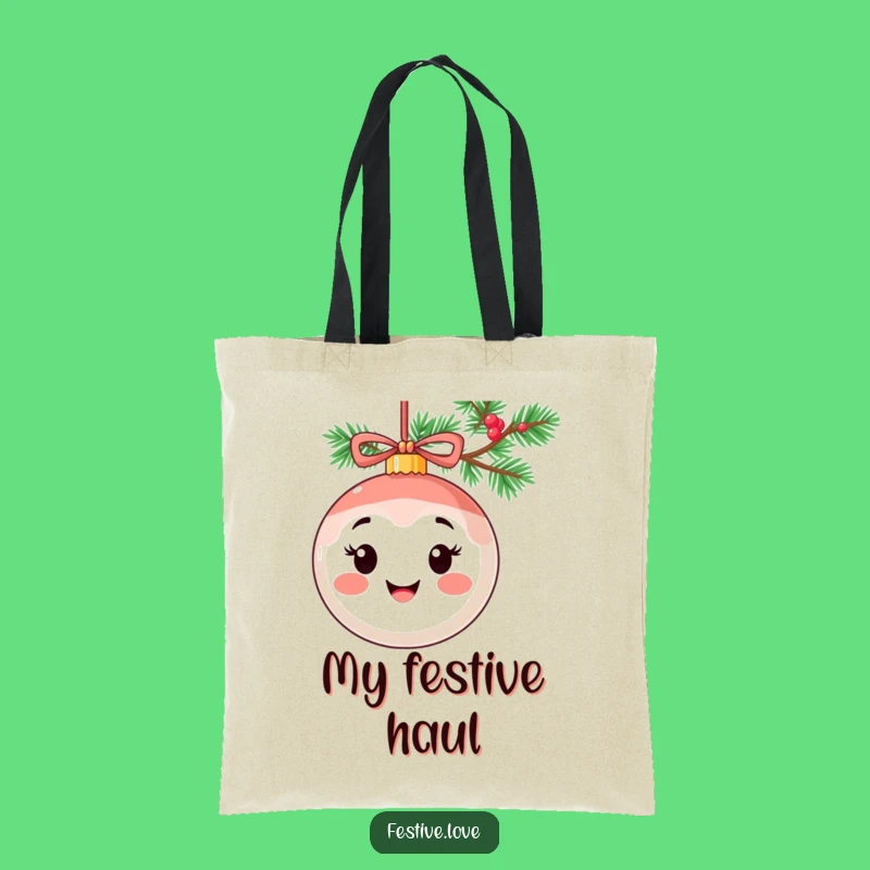 Funny Smiling Ornament Tote Bag - Cheerful Holiday Accessory Gift
