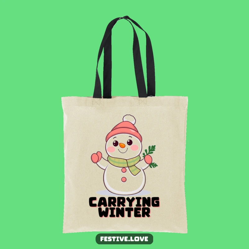 Funny Snowman Wave Tote Bag: Carry a Piece of Winter Cheer