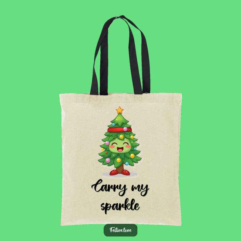 Funny Sparkling Tree Tote Bag - Carry Your Holiday Joy in Style