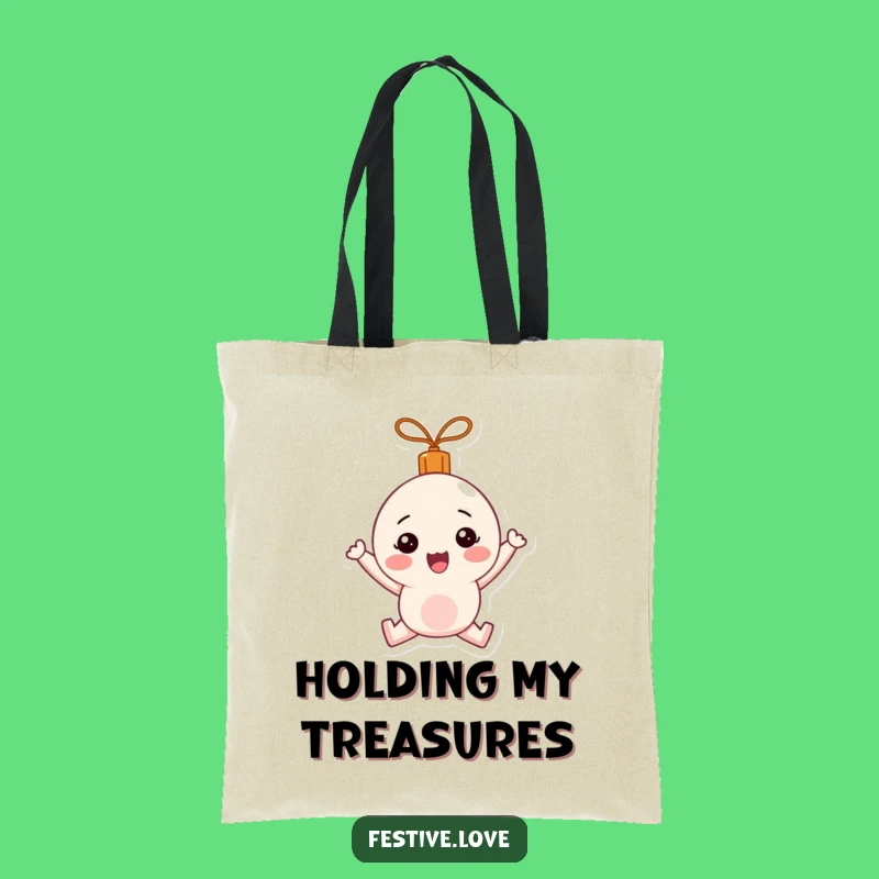 Funny Bouncing Ornament Tote Bag: Happy Holiday Carry-all, Perfect Gift
