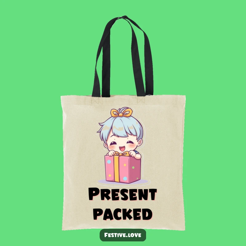 Funny Gift Unwrapper Tote Bag: Character Present Accessory