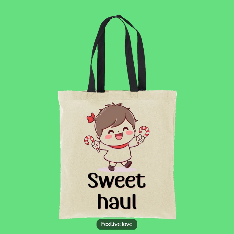 Funny Candy Cane Dancer Tote Bag: Festive Character Accessory
